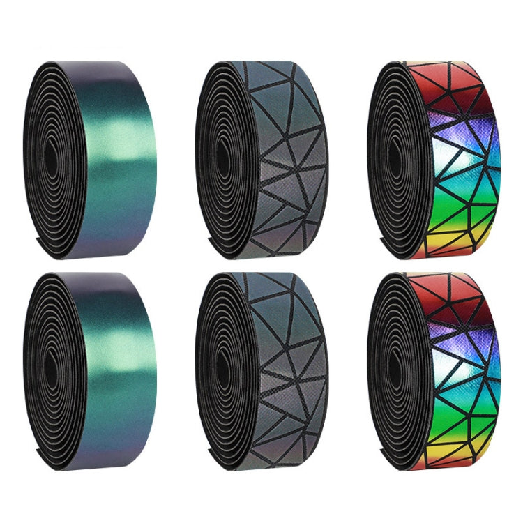 WEST BIKING Bicycle Volorful Handlebar Straps Shock Absorption PU Non-Slip Handlebar Wrap Riding Equipment(Reflective Shadow) - Bicycle Grips by WEST BIKING | Online Shopping South Africa | PMc TechLife | Buy Now Pay Later Mobicred