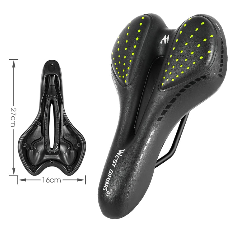 WEST BIKING YP0801086 Silicone Thickened Soft And Comfortable Bicycle Seat(Dark Green) - Bicycle Saddle by WEST BIKING | Online Shopping South Africa | PMc TechLife | Buy Now Pay Later Mobicred