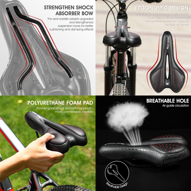WEST BIKING YP0801086 Silicone Thickened Soft And Comfortable Bicycle Seat(Dark Green) - Bicycle Saddle by WEST BIKING | Online Shopping South Africa | PMc TechLife | Buy Now Pay Later Mobicred