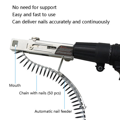 JieLi Chain Belt Screw Converter Electric Screwdriver On Gypsum Board Tool With 50 Chains Strap - Screws by PMC Jewellery | Online Shopping South Africa | PMC Jewellery