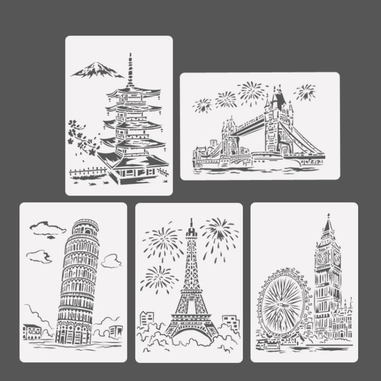 Tower System (5pcs / Set) Construction Series Painting Template Theme City A4 Label Template - Art Supplies by PMC TechLife | Online Shopping South Africa | PMC TechLife | Buy Now Pay Later Mobicred