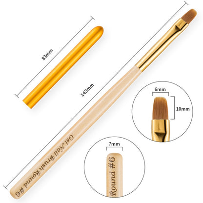 Nail Art Pen Nail Round Head Phototherapy Pen Painted Pen Brush Beauty Brush(Number 6) - Nail Art Equipment by PMC Jewellery | Online Shopping South Africa | PMC Jewellery | Buy Now Pay Later Mobicred