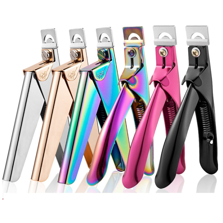 Nail Word Cut French U-Shaped Cut Fake Nail Cut Stainless Steel Nail Knife, Color Classification: Electrophoretic Rose Red - Nail Clipper by PMC Jewellery | Online Shopping South Africa | PMC Jewellery | Buy Now Pay Later Mobicred