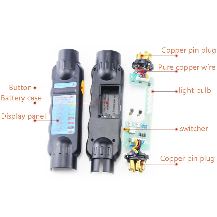 TS170E-Z 12V Car Resistance Trailer Plug Socket Trailer Tester Connector Recorder With 2 Conversion Heads EU Plug - Electronic Test by PMC Jewellery | Online Shopping South Africa | PMC Jewellery | Buy Now Pay Later Mobicred