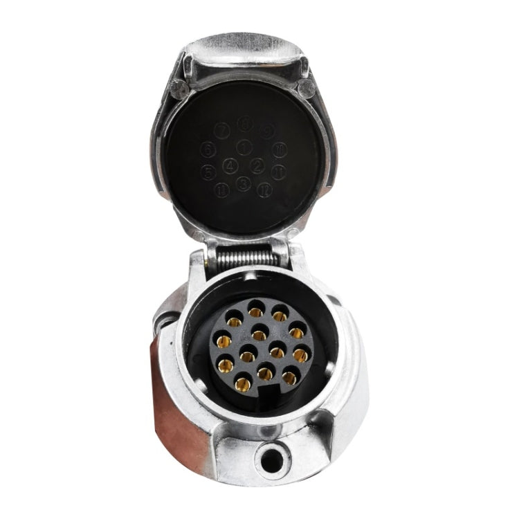 VS1131E 13P 12V Aluminum Alloy Trailer Plug Socket EU Plug - Terminal connectors by PMC TechLife | Online Shopping South Africa | PMC TechLife | Buy Now Pay Later Mobicred