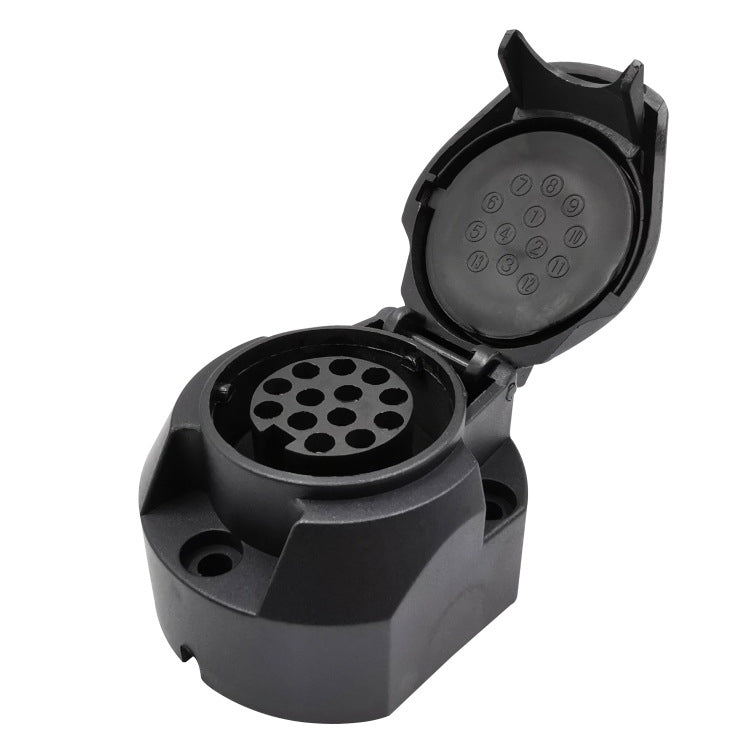 VS1130E 13P 12V RV Traveler Trailer Nylon Waterproof Plug Socket EU Plug - Terminal connectors by PMC TechLife | Online Shopping South Africa | PMC TechLife | Buy Now Pay Later Mobicred