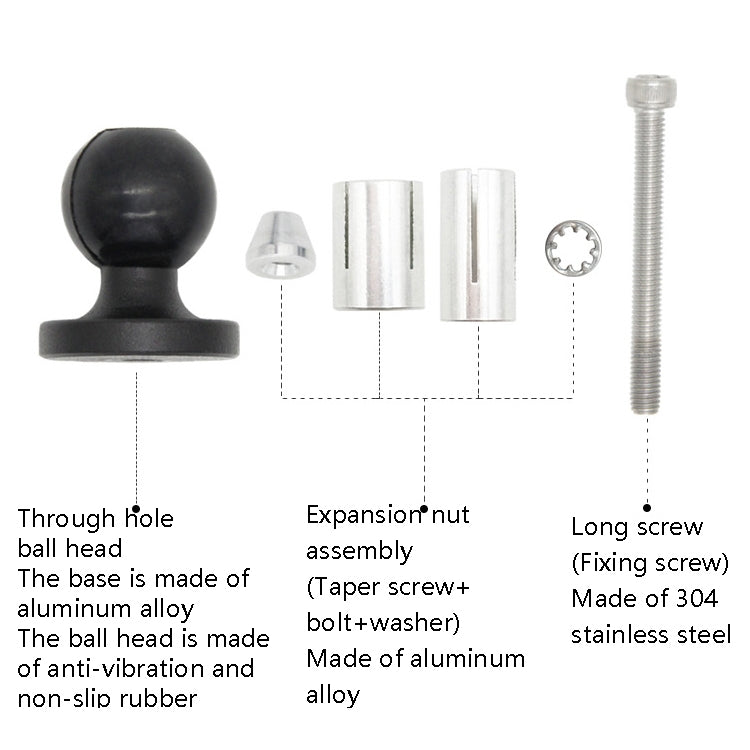 N-P090 Hollow Ball Head Loading Mobile Phone Bracket Handlebar Holder - Holder by PMC TechLife | Online Shopping South Africa | PMC TechLife | Buy Now Pay Later Mobicred