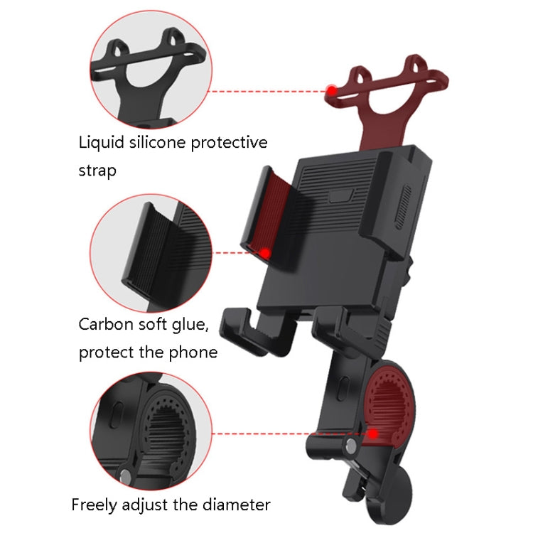 2 PCS Motorcycle Electrical Pedal Car Self-Lock Bracket Riding One-Button Shrink Mobile Phone Holder(Black M2) - Holder by PMC Jewellery | Online Shopping South Africa | PMC Jewellery | Buy Now Pay Later Mobicred