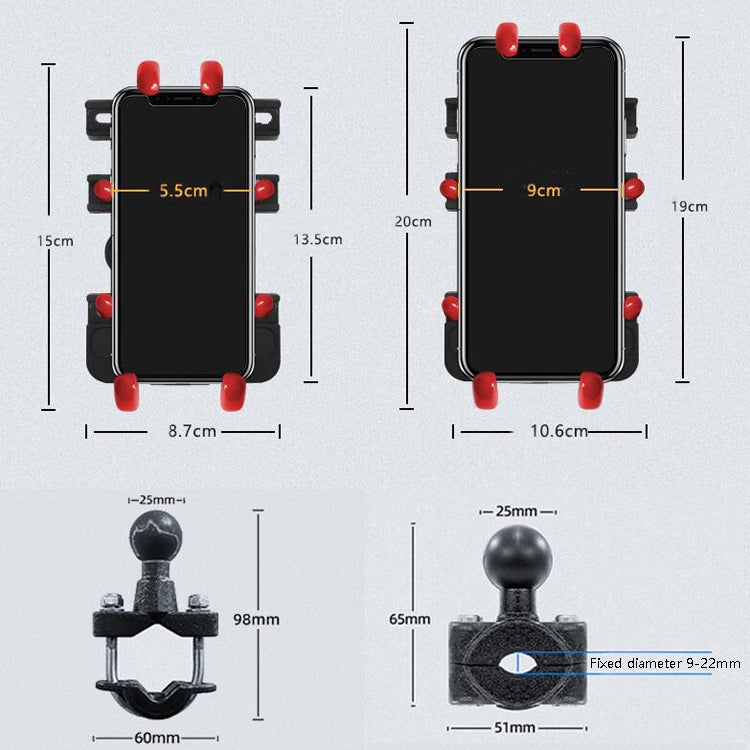 Motorcycle Metal Navigation Mobile Phone Bracket,Style: Thin Tube Fixation (Hand Twist) - Holder by PMC TechLife | Online Shopping South Africa | PMC TechLife | Buy Now Pay Later Mobicred