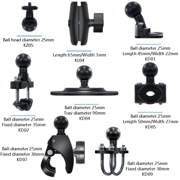 Motorcycle Riding Recorder Bracket Camera Holder, Style: KZ05 + KL04 + KD02 - Holder by PMC Jewellery | Online Shopping South Africa | PMC Jewellery | Buy Now Pay Later Mobicred