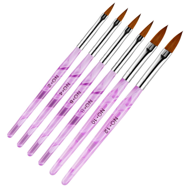 Acrylic Crystal Pen Drawing Pen Nail Brush Set(Purple) - Nail Art Equipment by PMC Jewellery | Online Shopping South Africa | PMC Jewellery | Buy Now Pay Later Mobicred