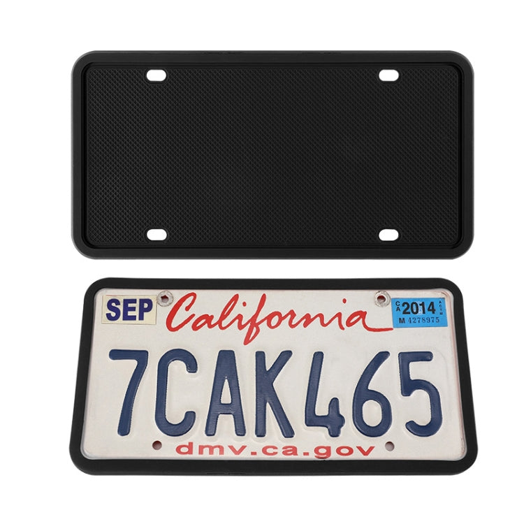 2 Sets Waterproof Rustproof Non-damaging Car Paint Silicone License Plate Frame, Specification: Black - License Plate Covers & Frames by PMC TechLife | Online Shopping South Africa | PMC TechLife | Buy Now Pay Later Mobicred
