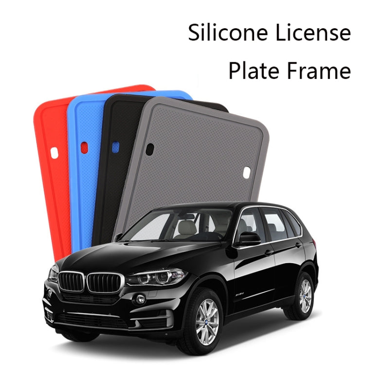 2 Sets Waterproof Rustproof Non-damaging Car Paint Silicone License Plate Frame, Specification: Black - License Plate Covers & Frames by PMC TechLife | Online Shopping South Africa | PMC TechLife | Buy Now Pay Later Mobicred