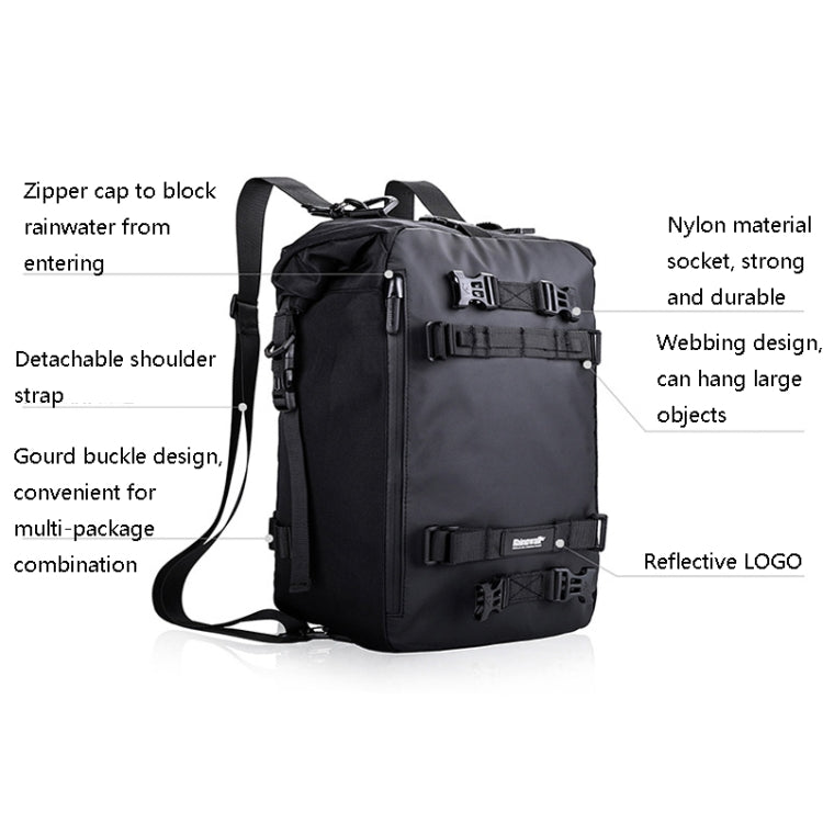 Rhinowalk Multi-Function Motorcycle Rear Seat Bag Combination Rear Shelf Pannier, Colour: Black 10L - Bags & Luggages by Rhinowalk | Online Shopping South Africa | PMC TechLife | Buy Now Pay Later Mobicred