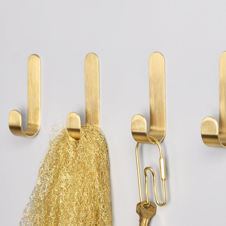 Brass Gold Color Brushed Hook Punch-Free Metal Hanging Hook, Specification: Small - Shelf & Hooks by PMC TechLife | Online Shopping South Africa | PMC TechLife