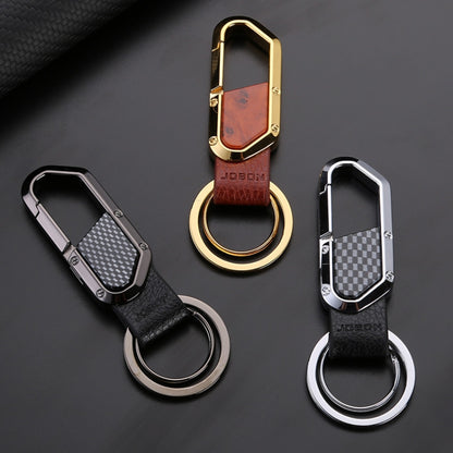 JOBON ZB-106A Business Men Metal Keychain Double Loop Car Pendant Keychain(Black Nickel) - Key Rings by JOBON | Online Shopping South Africa | PMC Jewellery | Buy Now Pay Later Mobicred