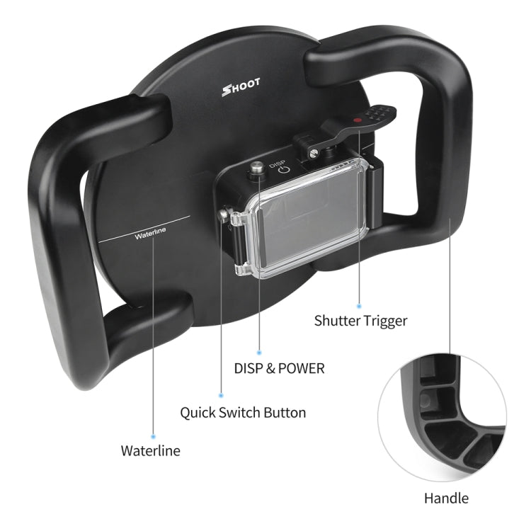 XTGP546 Dome Port Underwater Diving Camera Lens Transparent Cover Housing Case with Handle Trigger For DJI Osmo Action - free shipping - PMC TechLife - Order now!