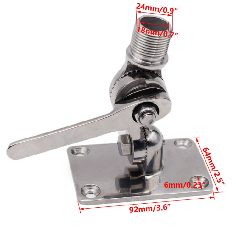 316 Stainless Steel Marine VHF Adjustable Antenna Base Mount For Boat, Specification: 92mm - free shipping - PMC TechLife - Order now!