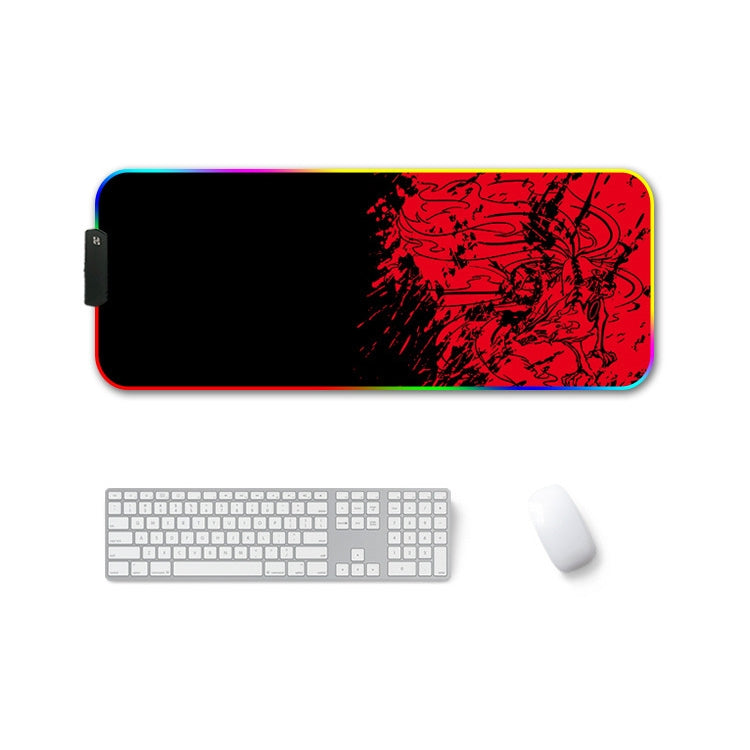 250x350x4mm F-01 Rubber Thermal Transfer RGB Luminous Non-Slip Mouse Pad(Red Fox) - Mouse Pads by PMC Jewellery | Online Shopping South Africa | PMC Jewellery | Buy Now Pay Later Mobicred