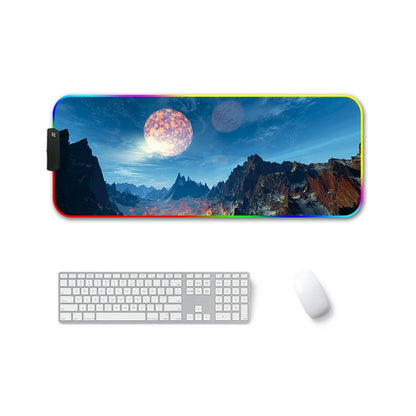 350x600x3mm F-01 Rubber Thermal Transfer RGB Luminous Non-Slip Mouse Pad(Snow Peak) - Mouse Pads by PMC Jewellery | Online Shopping South Africa | PMC Jewellery | Buy Now Pay Later Mobicred