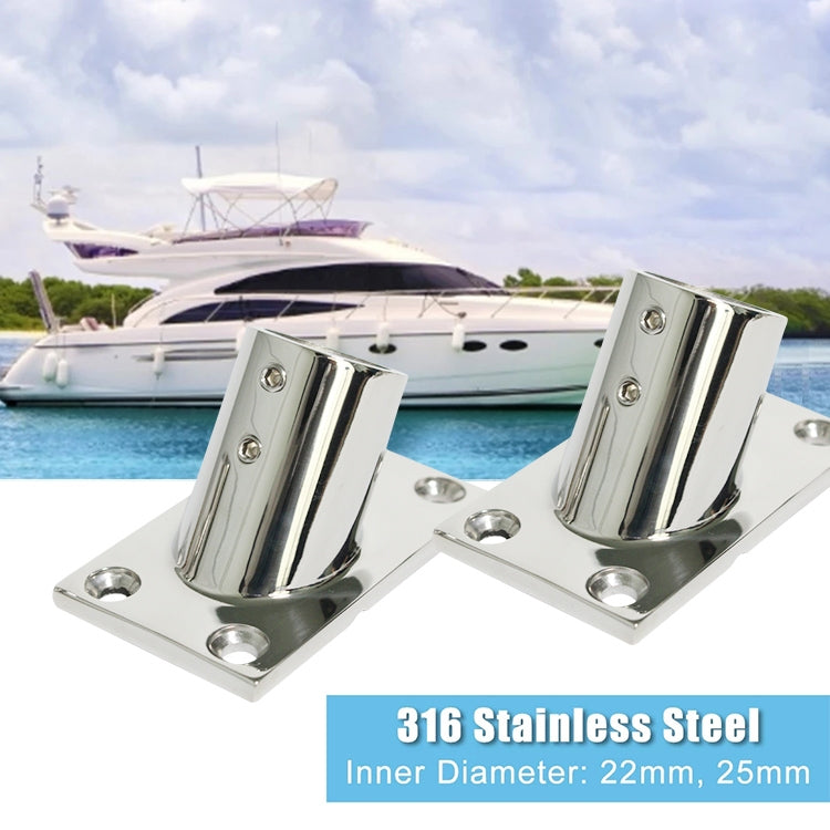 Thicken 316 Stainless Steel 60-Degree Square Tube Base Marine Boat Hardwares, Specifications: 25mm - Marine Accessories & Parts by PMC Jewellery | Online Shopping South Africa | PMC Jewellery | Buy Now Pay Later Mobicred