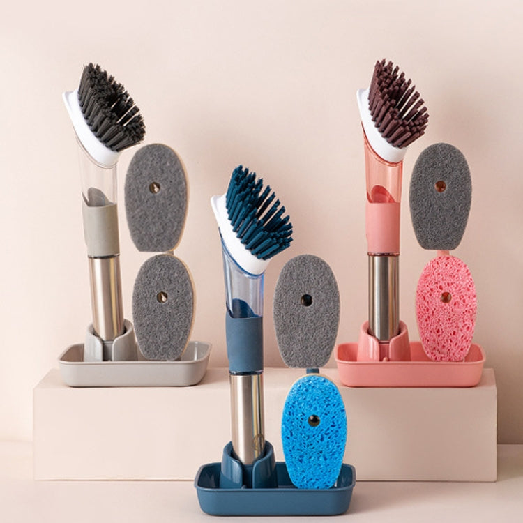 Kitchen Oil Dirty Pan Brush Can Add Detergent Sponge Brush Long Handle Cleaning Brush(Gray) - Cleaning Tools by PMc TechLife | Online Shopping South Africa | PMc TechLife | Buy Now Pay Later Mobicred