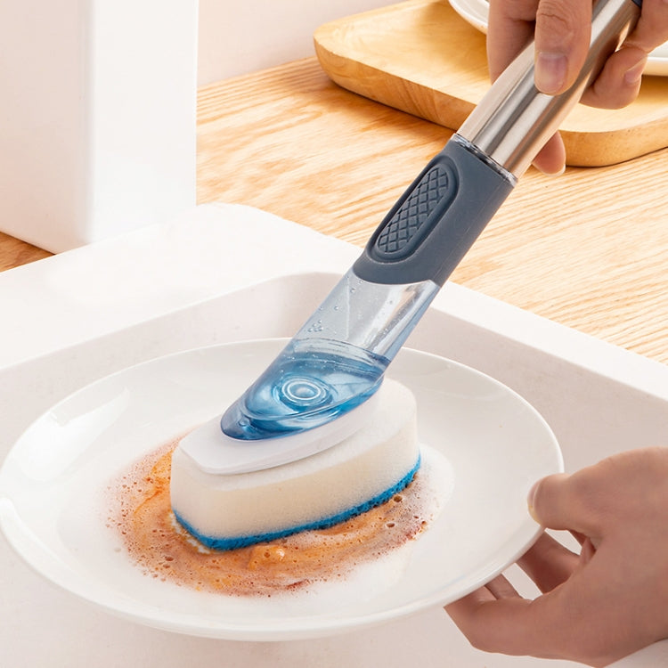 Kitchen Oil Dirty Pan Brush Can Add Detergent Sponge Brush Long Handle Cleaning Brush(Gray) - Cleaning Tools by PMc TechLife | Online Shopping South Africa | PMc TechLife | Buy Now Pay Later Mobicred