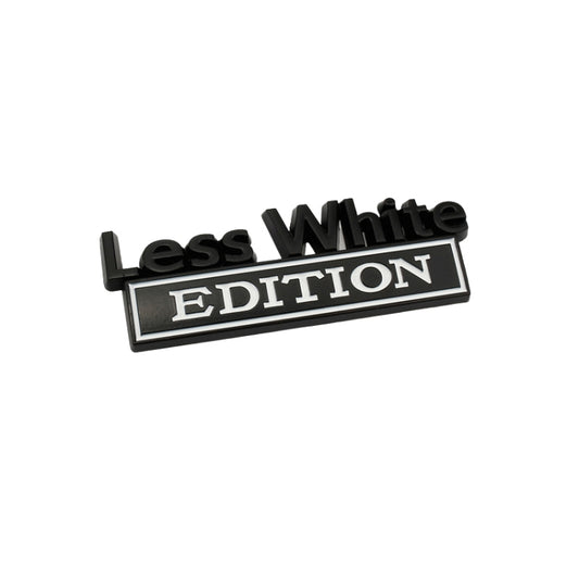 2 PCS Car Metal Leaf Board Label Less White Edition Modified Body Labeling(Black White) - Decorative Sticker by PMC Jewellery | Online Shopping South Africa | PMC Jewellery | Buy Now Pay Later Mobicred