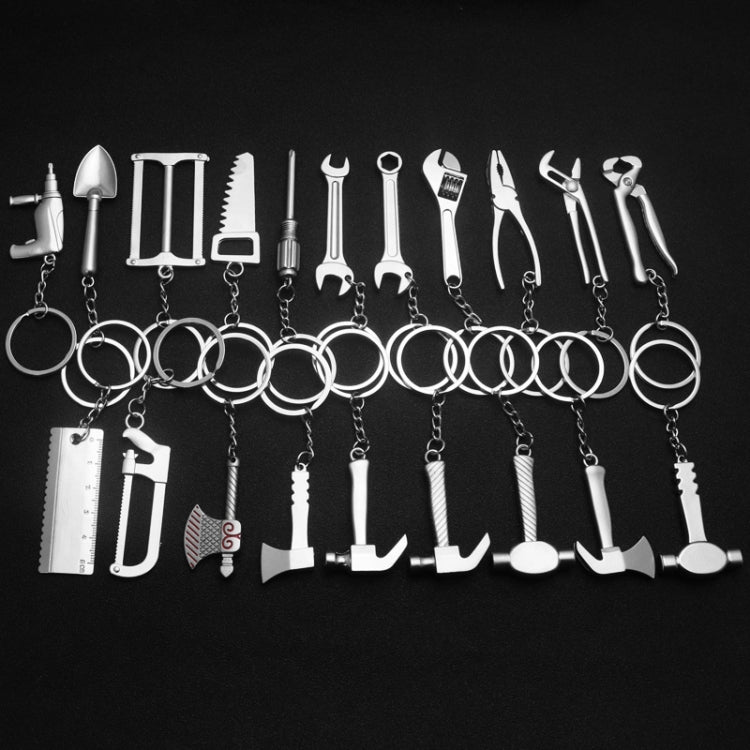10 PCS Tool Metal Keychain Car Key Ring Pendant, Colour: H-390 Glossy Sheep Angle Hammer - Key Rings by PMC Jewellery | Online Shopping South Africa | PMC Jewellery | Buy Now Pay Later Mobicred