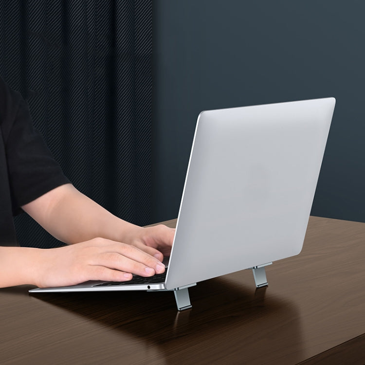 Oatsbasf 03321 Notebook Computer Invisible Height Increase Bracket Desktop Folding Storage Radiator(Silver) - Laptop Stand by PMC TechLife | Online Shopping South Africa | PMC TechLife | Buy Now Pay Later Mobicred