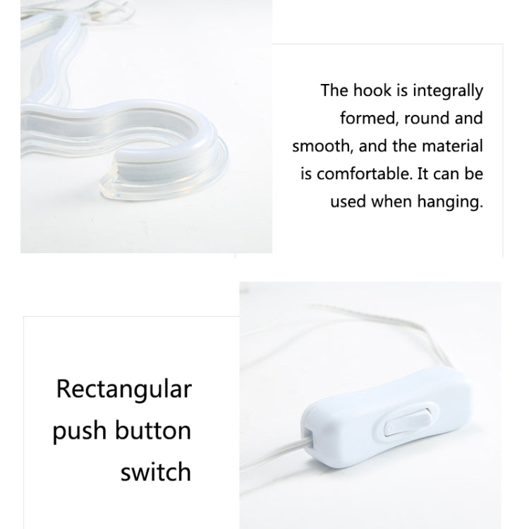 HS-20002 LED Coat Hanger Neon Light Room Decoration Lantern Holiday Light(White Light) - Holiday Lights by PMc TechLife | Online Shopping South Africa | PMc TechLife | Buy Now Pay Later Mobicred
