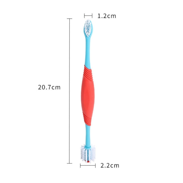 Pet Double-Head Toothbrush Pet Oral Cleaning Products(Blue) - Oral Cleaning Tools by PMC Jewellery | Online Shopping South Africa | PMC Jewellery