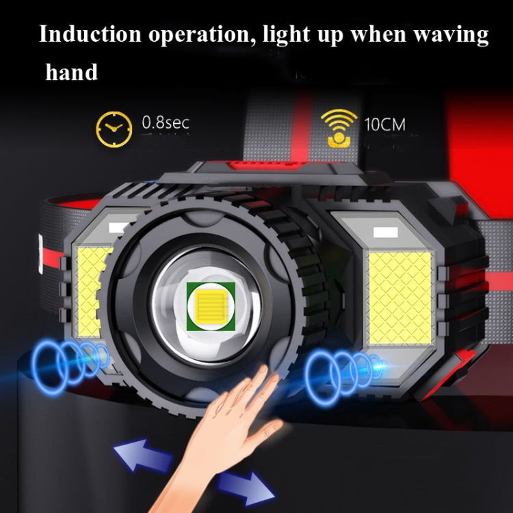 TG-TD009 LED Strong Headlamp Head-Mounted USB Rechargeable Zoom Sensor Headlamp, Colour: Yellow Light - Headlamp by PMc TechLife | Online Shopping South Africa | PMc TechLife | Buy Now Pay Later Mobicred
