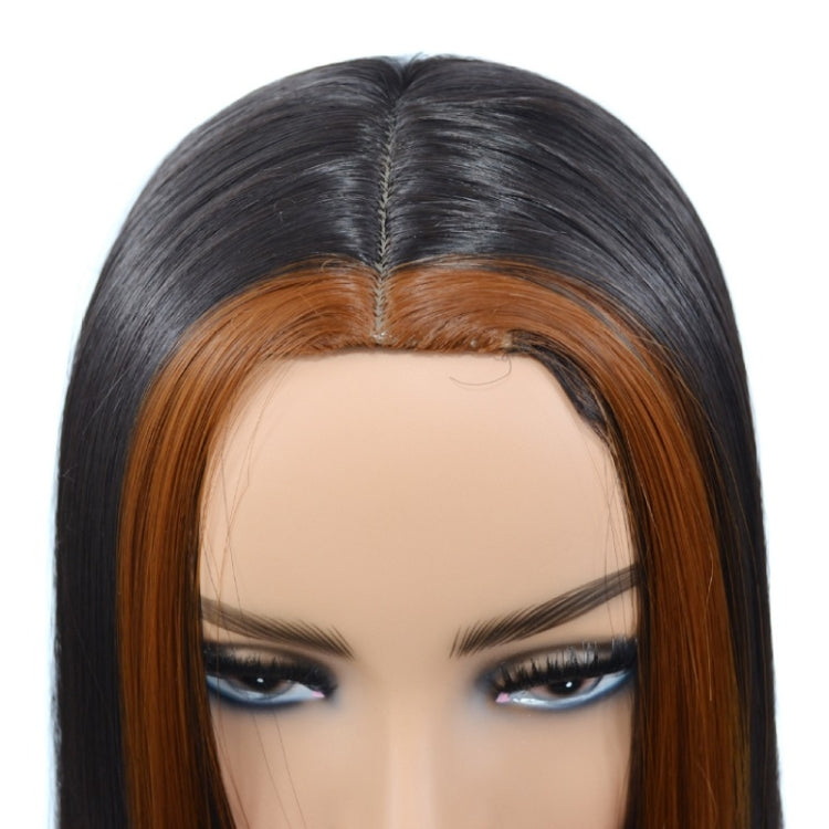 Women Medium Haircut Bleaching And Dyeing Long Straight Wigs(Black Brown) - free shipping - PMC TechLife - Order now!
