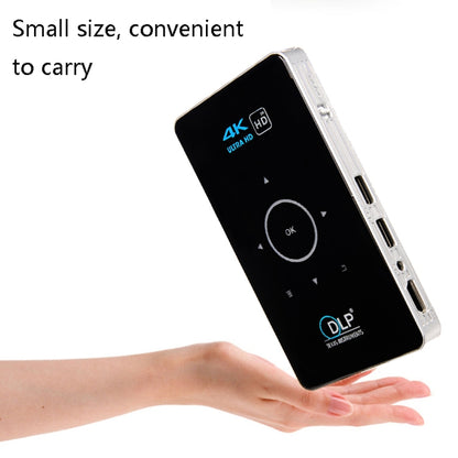 C6 2GB+32GB Android Smart DLP HD Projector Mini Wireless Projector, EU Plug (Black) - Mini Projector by PMC Jewellery | Online Shopping South Africa | PMC Jewellery | Buy Now Pay Later Mobicred