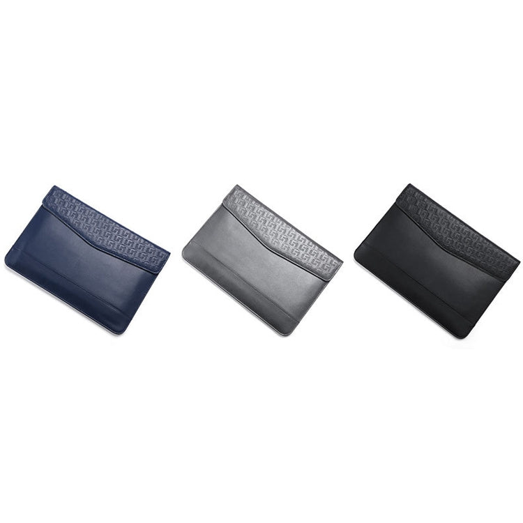 Horizontal  Embossed Notebook Liner Bag Ultra-Thin Magnetic Holster, Applicable Model: 13 inch(Gray) - 13.3 inch by PMC Jewellery | Online Shopping South Africa | PMC Jewellery | Buy Now Pay Later Mobicred