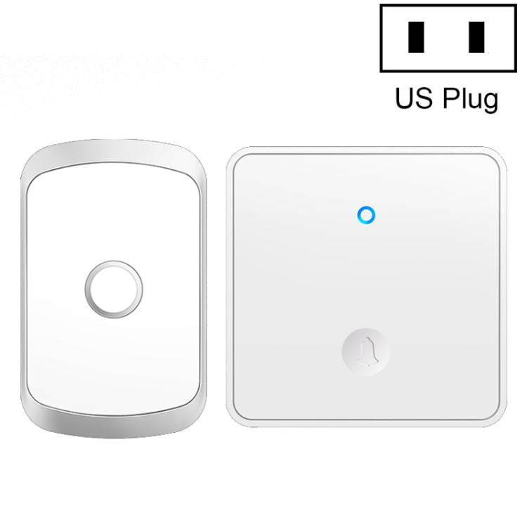 CACAZI FA50 1 For 1 Push-button Self-generating Wireless Doorbell, Plug:US Plug(White) - Wireless Doorbell by CACAZI | Online Shopping South Africa | PMC Jewellery | Buy Now Pay Later Mobicred