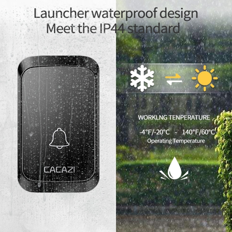 CACAZI A50 1 For 1 Wireless Music Doorbell without Battery, Plug:EU Plug(White) - free shipping - PMC TechLife - Order now!