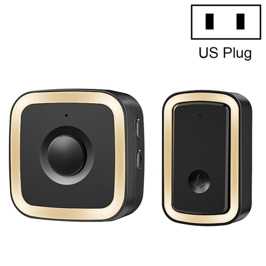 CACAZI A58 1 For 1 Smart Wireless Doorbell without Battery, Plug:US Plug(Black Gold) - Wireless Doorbell by CACAZI | Online Shopping South Africa | PMC Jewellery