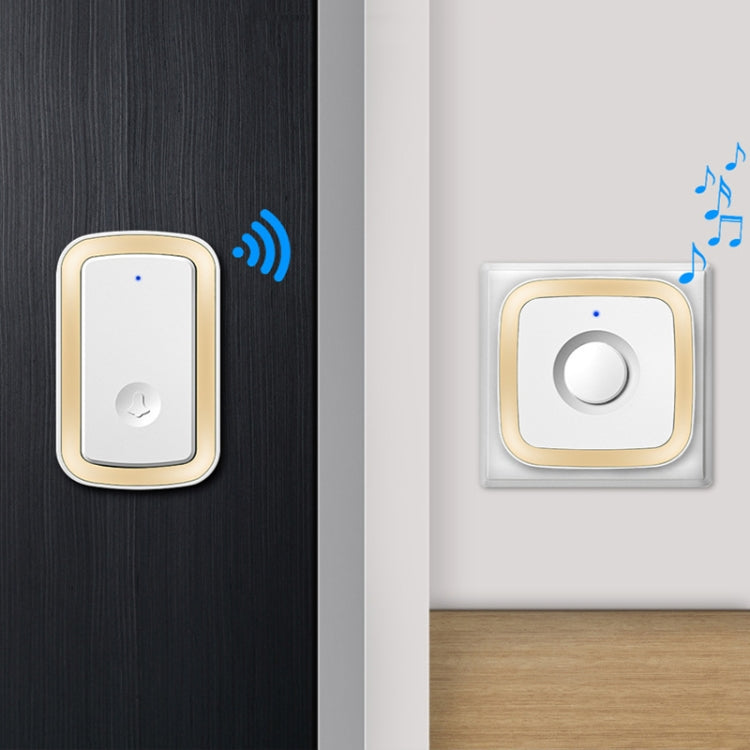 CACAZI A58 1 For 1 Smart Wireless Doorbell without Battery, Plug:EU Plug(Gold) - Wireless Doorbell by CACAZI | Online Shopping South Africa | PMC Jewellery