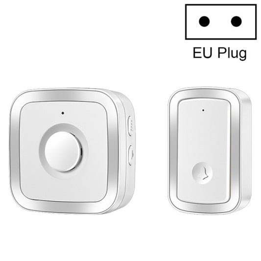 CACAZI A58 1 For 1 Smart Wireless Doorbell without Battery, Plug:EU Plug(Silver) - Wireless Doorbell by CACAZI | Online Shopping South Africa | PMC Jewellery