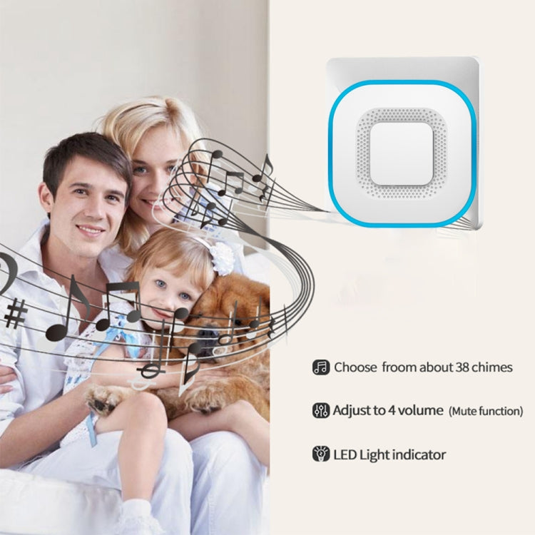 CACAZI V028F Wireless Music Doorbell without Battery, Plug:EU Plug(Black) - Wireless Doorbell by CACAZI | Online Shopping South Africa | PMC TechLife | Buy Now Pay Later Mobicred