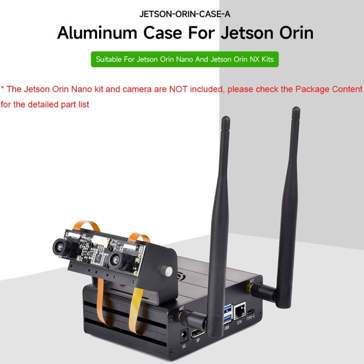 Waveshare 25334 For Jetson Orin Aluminum Alloy Case With Camera Holder - Others by Waveshare | Online Shopping South Africa | PMC Jewellery | Buy Now Pay Later Mobicred