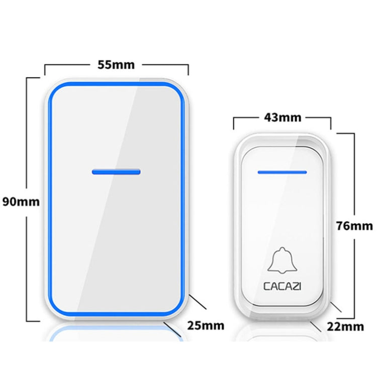 CACAZI Home Smart Digital Wireless Doorbell Remote Electronic Doorbell Elderly Pager, Style: EU Plug(White) - Wireless Doorbell by CACAZI | Online Shopping South Africa | PMC TechLife | Buy Now Pay Later Mobicred