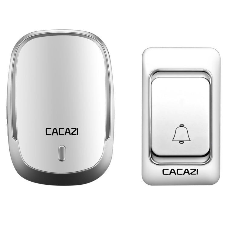 CACAZI Smart Waterproof Music Wireless Doorbell Multifunctional Pager, Style: UK Plug(Silver) - Wireless Doorbell by CACAZI | Online Shopping South Africa | PMC Jewellery