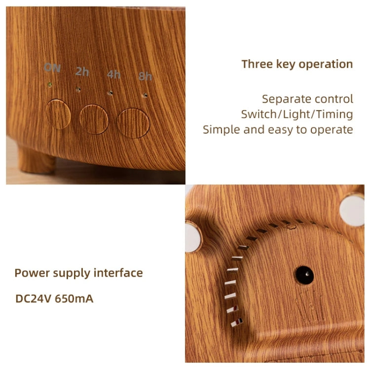 V50 Desktop Colorful Night Light Humidifier Wood Grain Water Drop Aroma Diffuser, Spec: US Plug(White) - free shipping - PMC TechLife - Order now!