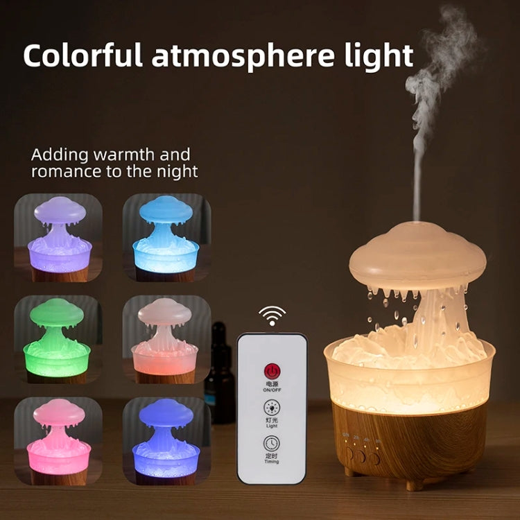 V50 Desktop Colorful Night Light Humidifier Wood Grain Water Drop Aroma Diffuser, Spec: EU Plug(Green) - free shipping - PMC TechLife - Order now!