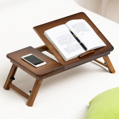 741ZDDNZ Bed Use Folding Height Adjustable Laptop Desk Dormitory Study Desk, Specification: Classic Tea Color 56cm Thick Bamboo - Laptop Stand by PMC Jewellery | Online Shopping South Africa | PMC Jewellery | Buy Now Pay Later Mobicred