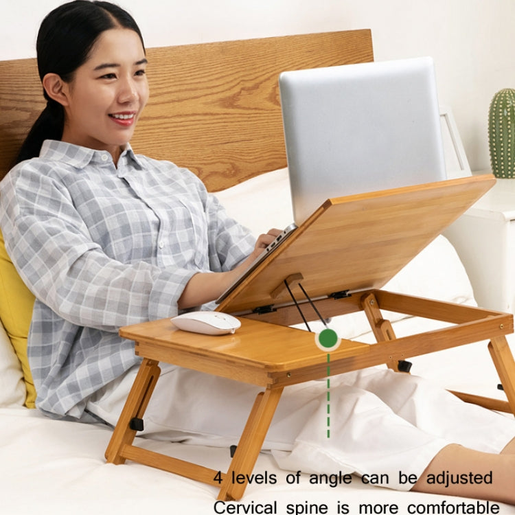 741ZDDNZ Bed Use Folding Height Adjustable Laptop Desk Dormitory Study Desk, Specification: Classic Tea Color 88cm Thick Bamboo - Laptop Stand by PMC Jewellery | Online Shopping South Africa | PMC Jewellery | Buy Now Pay Later Mobicred