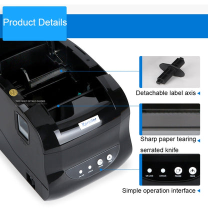 Xprinter XP-365B 80mm Thermal Label Printer Clothing Tag Supermarket Barcode Printer, Plug: US Plug(Bluetooth Version) - Printer by Xprinter | Online Shopping South Africa | PMC Jewellery | Buy Now Pay Later Mobicred